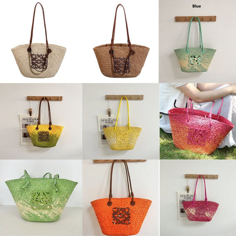 Hand Woven Large Beach Straw Bag