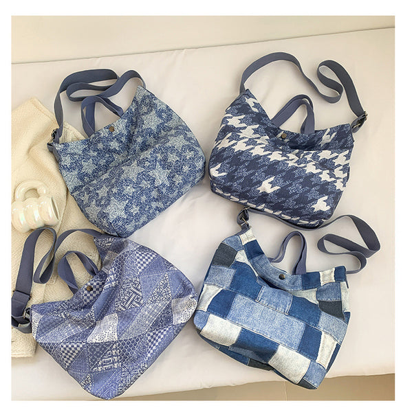 Denim Canvas Large Handbag