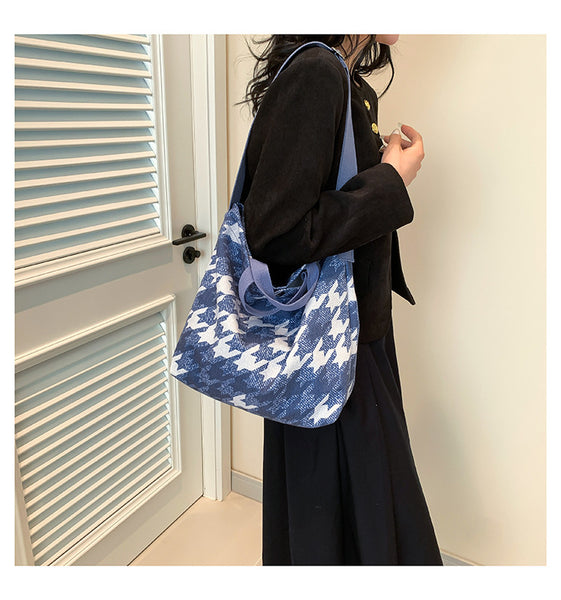 Denim Canvas Large Handbag