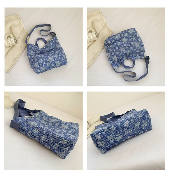 Denim Canvas Large Handbag