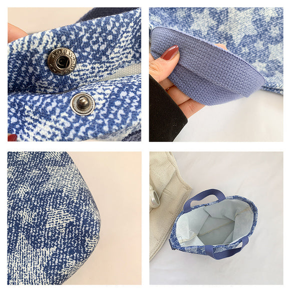 Denim Canvas Large Handbag