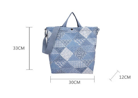 Denim Canvas Large Handbag