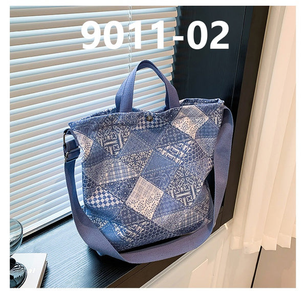 Denim Canvas Large Handbag