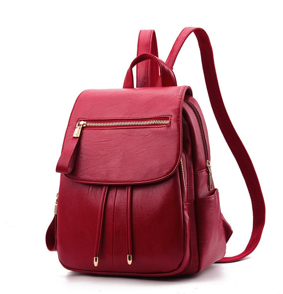Large Soft PU Travel Backpack