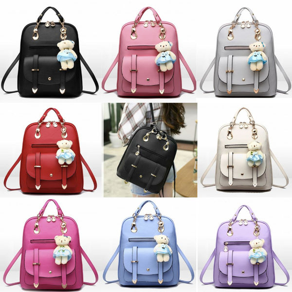 Bear Keychain Trendy Backpack