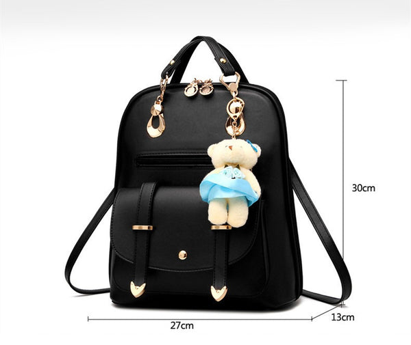 Bear Keychain Trendy Backpack