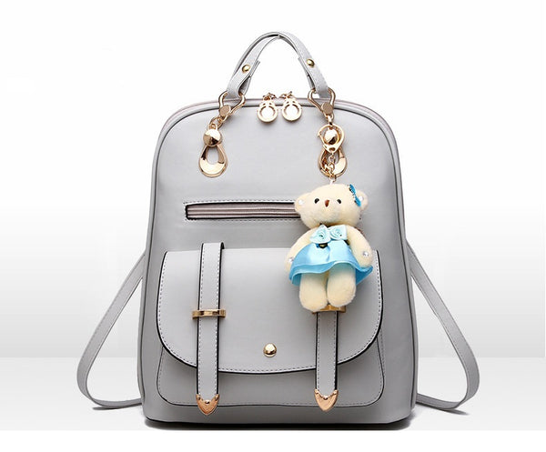 Bear Keychain Trendy Backpack