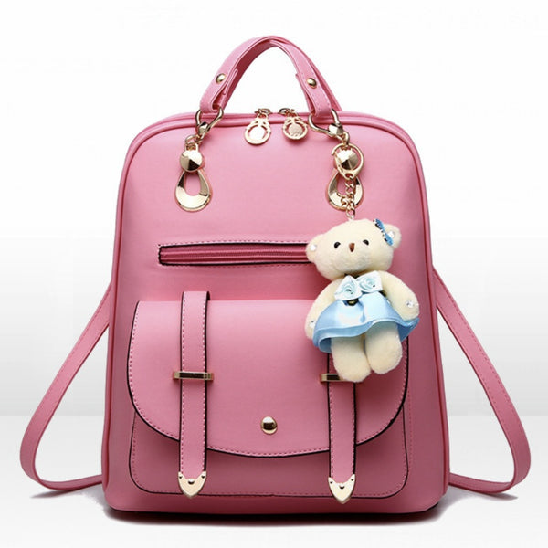 Bear Keychain Trendy Backpack