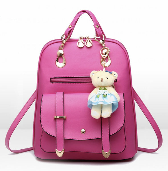 Bear Keychain Trendy Backpack