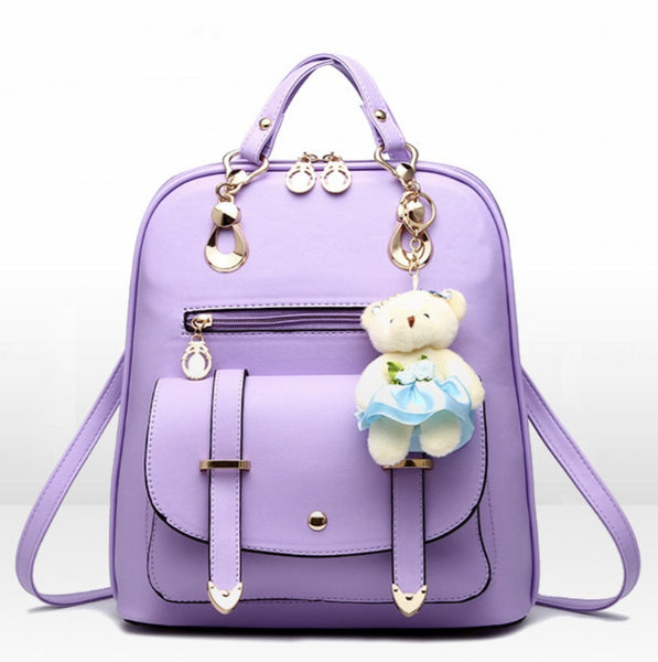 Bear Keychain Trendy Backpack