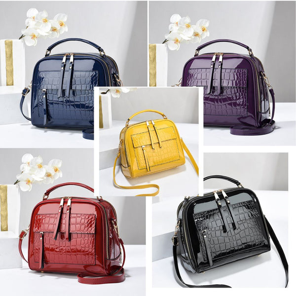 Shiny Patent Leather Crossbody Sidebag
