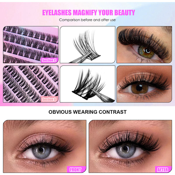 150 Clusters Segmented Eyelashes