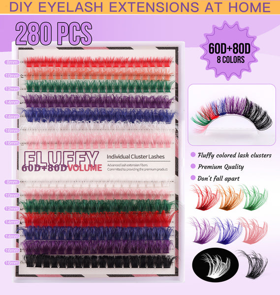 Colorful DIY Clustered Eyelashes