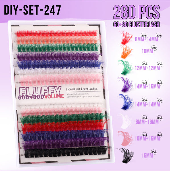 Colorful DIY Clustered Eyelashes