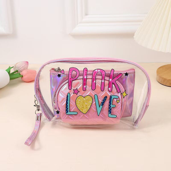 PVC Transparent 3 Piece Cosmetic Bags