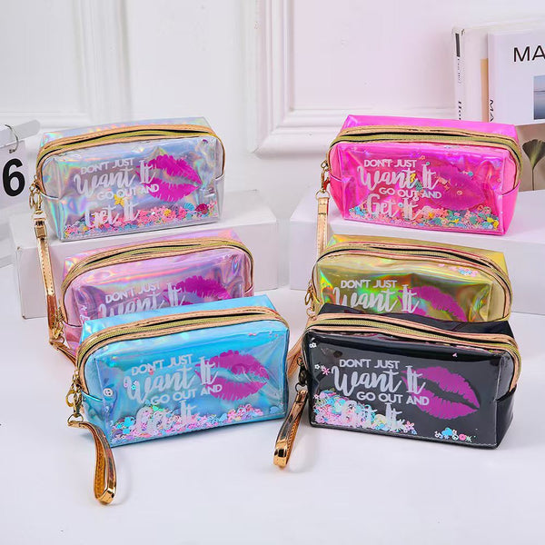 PU Sequins Cosmetic Bag