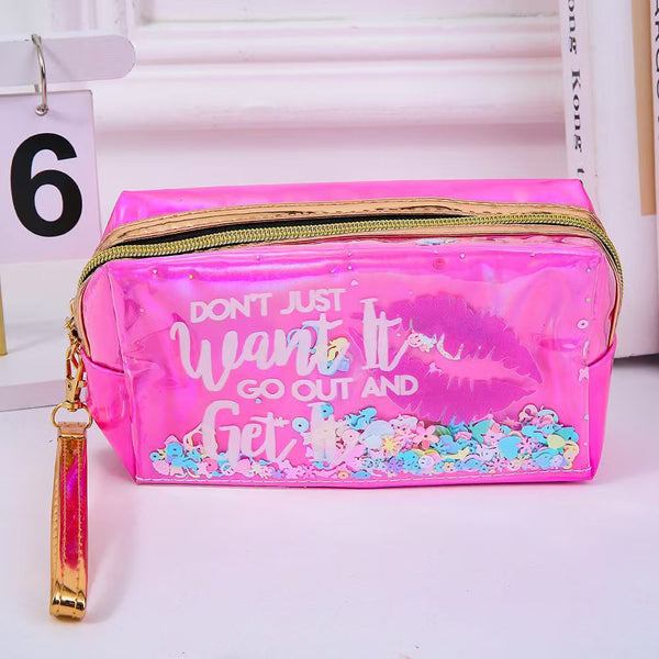 PU Sequins Cosmetic Bag