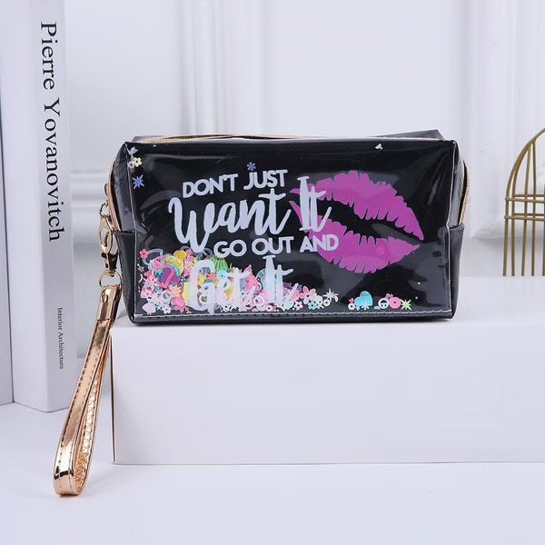 PU Sequins Cosmetic Bag