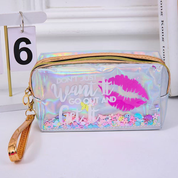 PU Sequins Cosmetic Bag