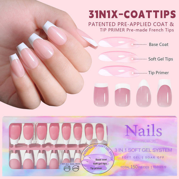 Seamless French Tip Press On Nails