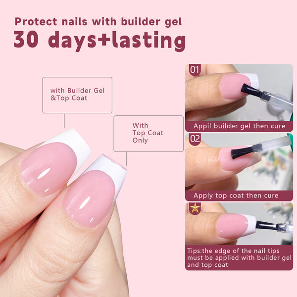 Seamless French Tip Press On Nails