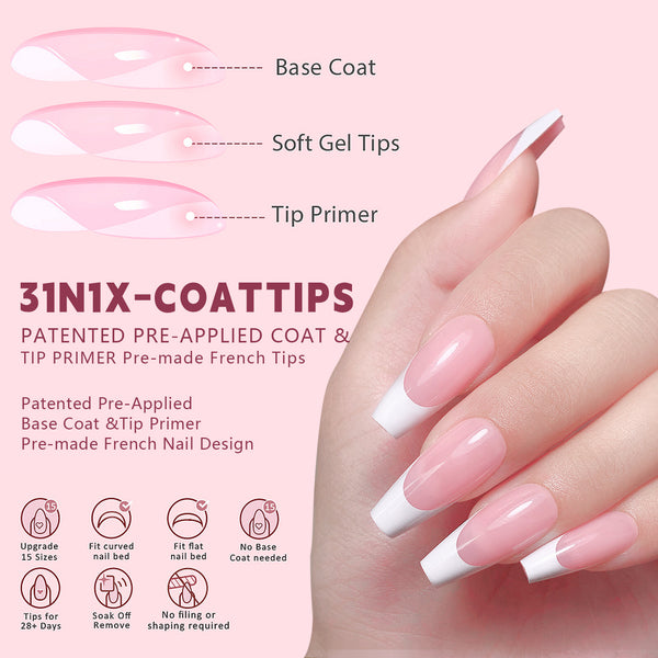 Seamless French Tip Press On Nails