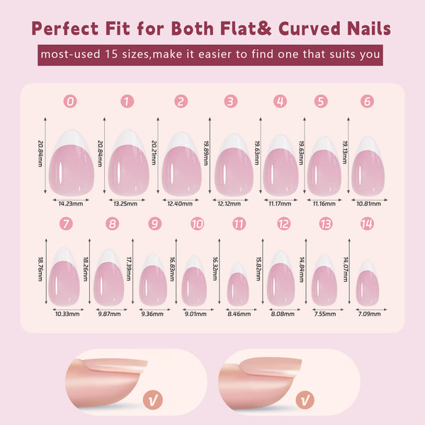 Seamless French Tip Press On Nails