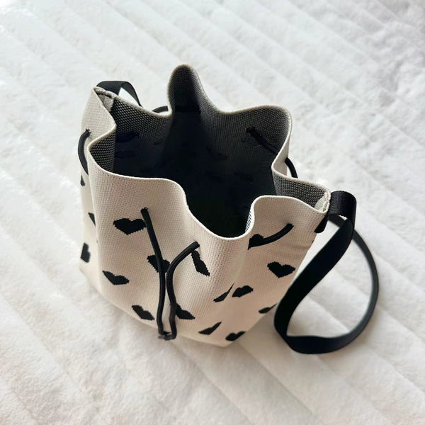 Knitted Drawstring Shoulder Bag