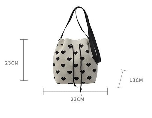 Knitted Drawstring Shoulder Bag