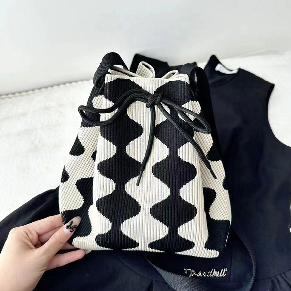 Knitted Drawstring Shoulder Bag