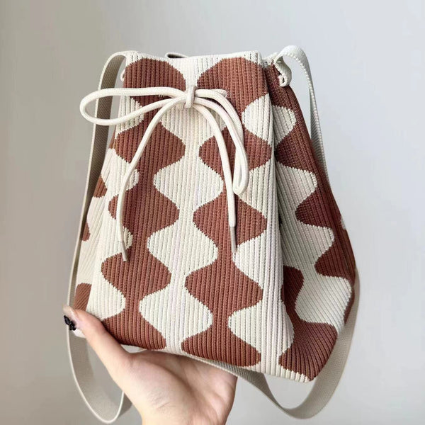 Knitted Drawstring Shoulder Bag