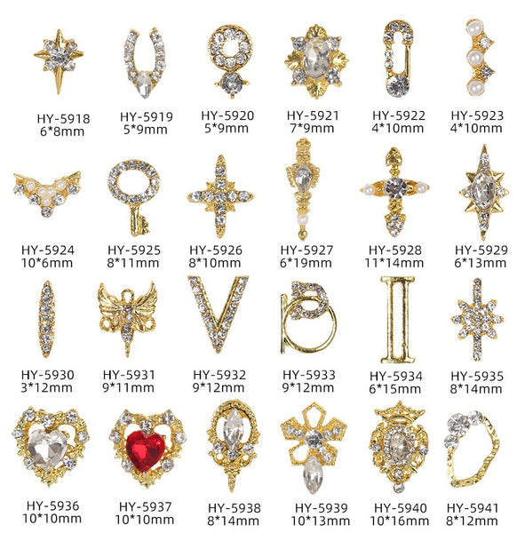 Nail Art Metal Zircon Jewelry Assorted Accessories (10 for $35)