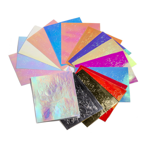Laser Flame Nail Art Stickers