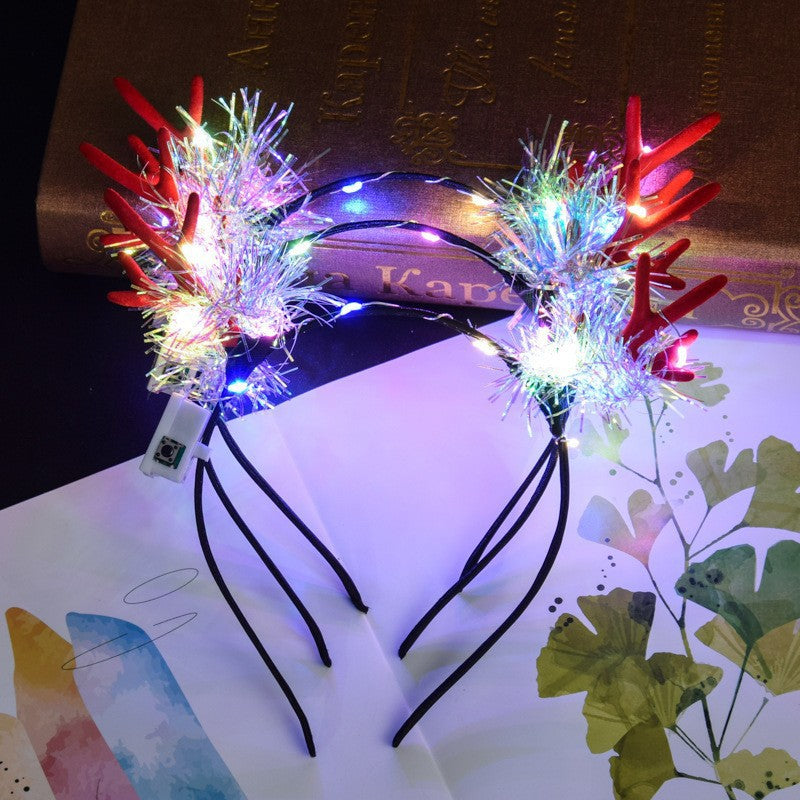Christmas Led Tinsel Antler Headbands