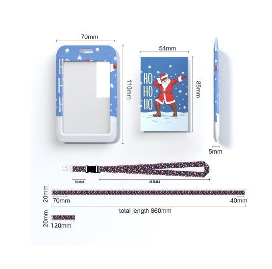 Christmas Pattern Lanyard Card Holder