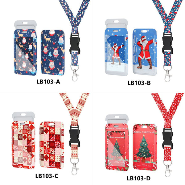 Christmas Pattern Lanyard Card Holder