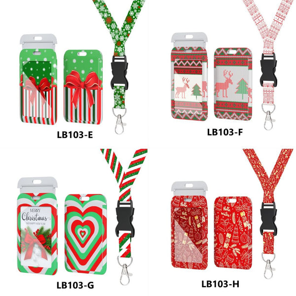 Christmas Pattern Lanyard Card Holder