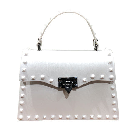 Large Matte PVC Diamond Rivet Sidebag
