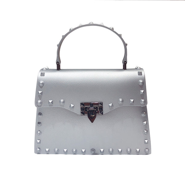 Large Matte PVC Diamond Rivet Sidebag