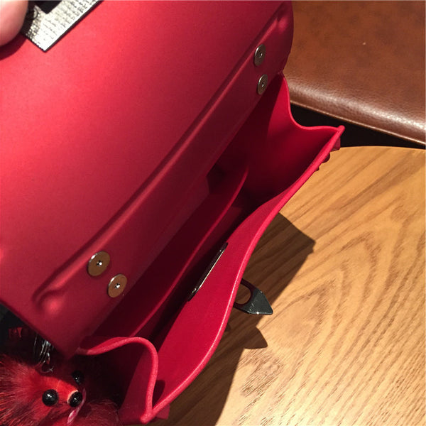 Large Matte PVC Diamond Rivet Sidebag