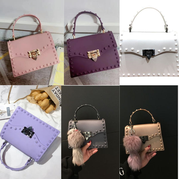 Small Matte PVC Diamond Rivet Sidebag
