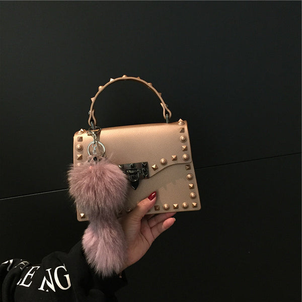Small Matte PVC Diamond Rivet Sidebag