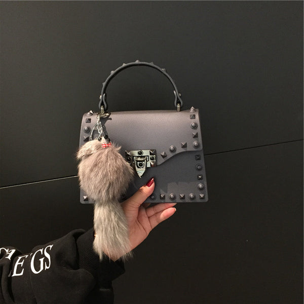 Small Matte PVC Diamond Rivet Sidebag