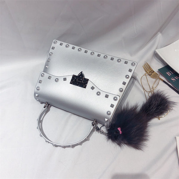 Small Matte PVC Diamond Rivet Sidebag