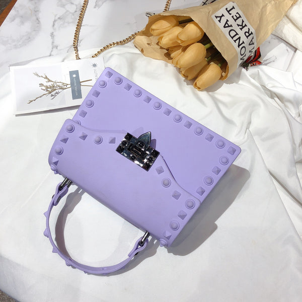 Small Matte PVC Diamond Rivet Sidebag