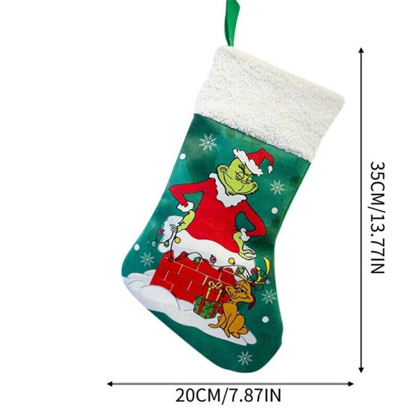 Knitted Grinch Christmas Stockings