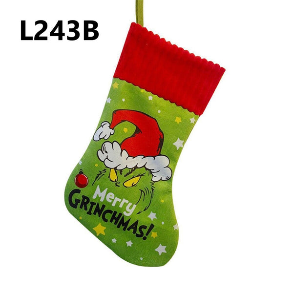 Knitted Grinch Christmas Stockings