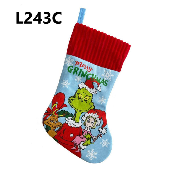 Knitted Grinch Christmas Stockings