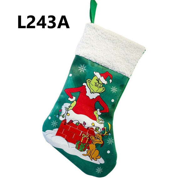 Knitted Grinch Christmas Stockings