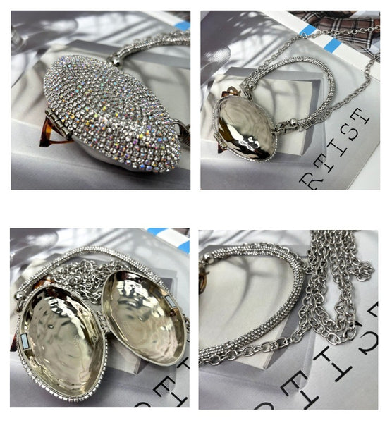 Diamond Tassel Shell Clutch